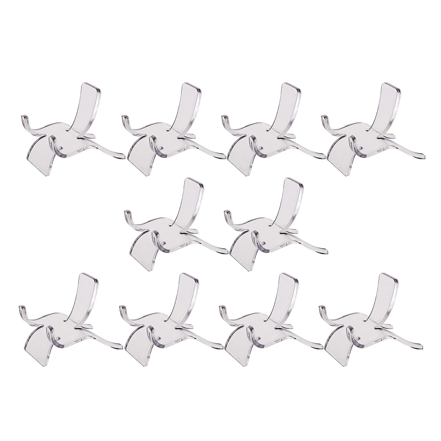 Generic Pack of 10 Clear Acrylic Display Stand Suport Base for Minerals Gemstones Rock Specimens Geode Agate Seashells Stones Jewelry Home Office Decoration - S