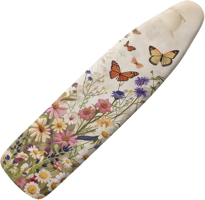 Butterfly Ironing Board Cover and Pad Floral, Non Stick Scorch and Stain