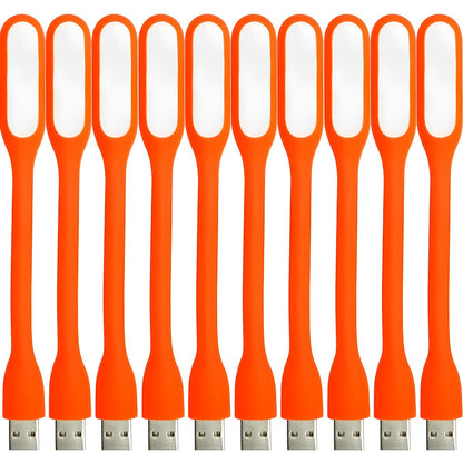 USB LED Light Lamp for Power Bank (10 PCS) Portable Eye Care Mini Night Light with Flexible Arm, USB Gooseneck Reading Lamps Book Light,Compatible for Desktop, Notebook Laptop (10-Black)