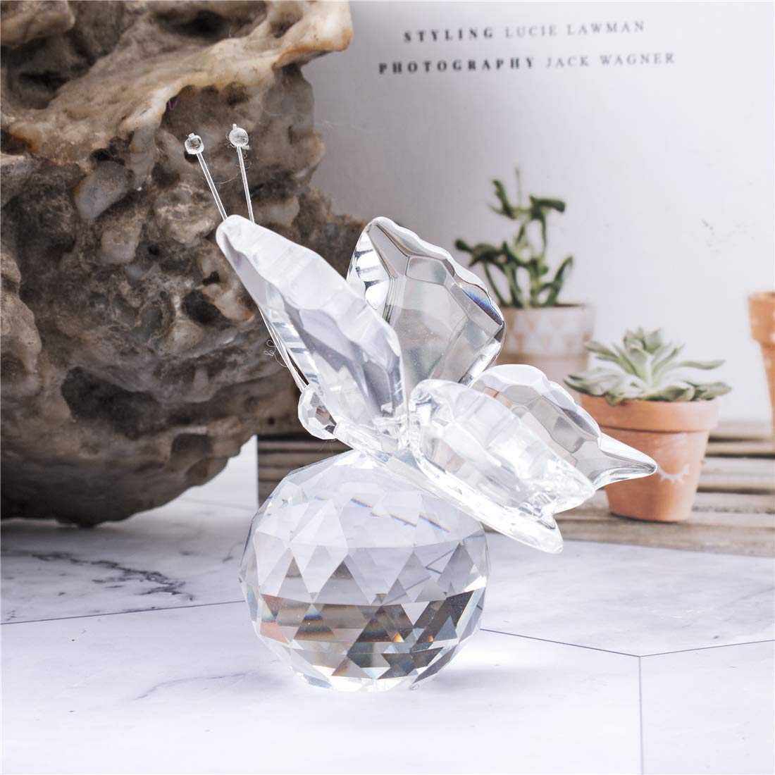 H&D HYALINE & DORA Sun Catcher Crystal Butterfly Animal Figurine Paperweight Home Table Decor