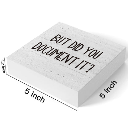 But Did You Document It Office Decor Wooden Box Sign Decorative Funny Office Wood Box Sign Home Rustic Farmhouse Square Desk Decor Sign for Shelf Office Desk Accessories 5 x 5 Inches