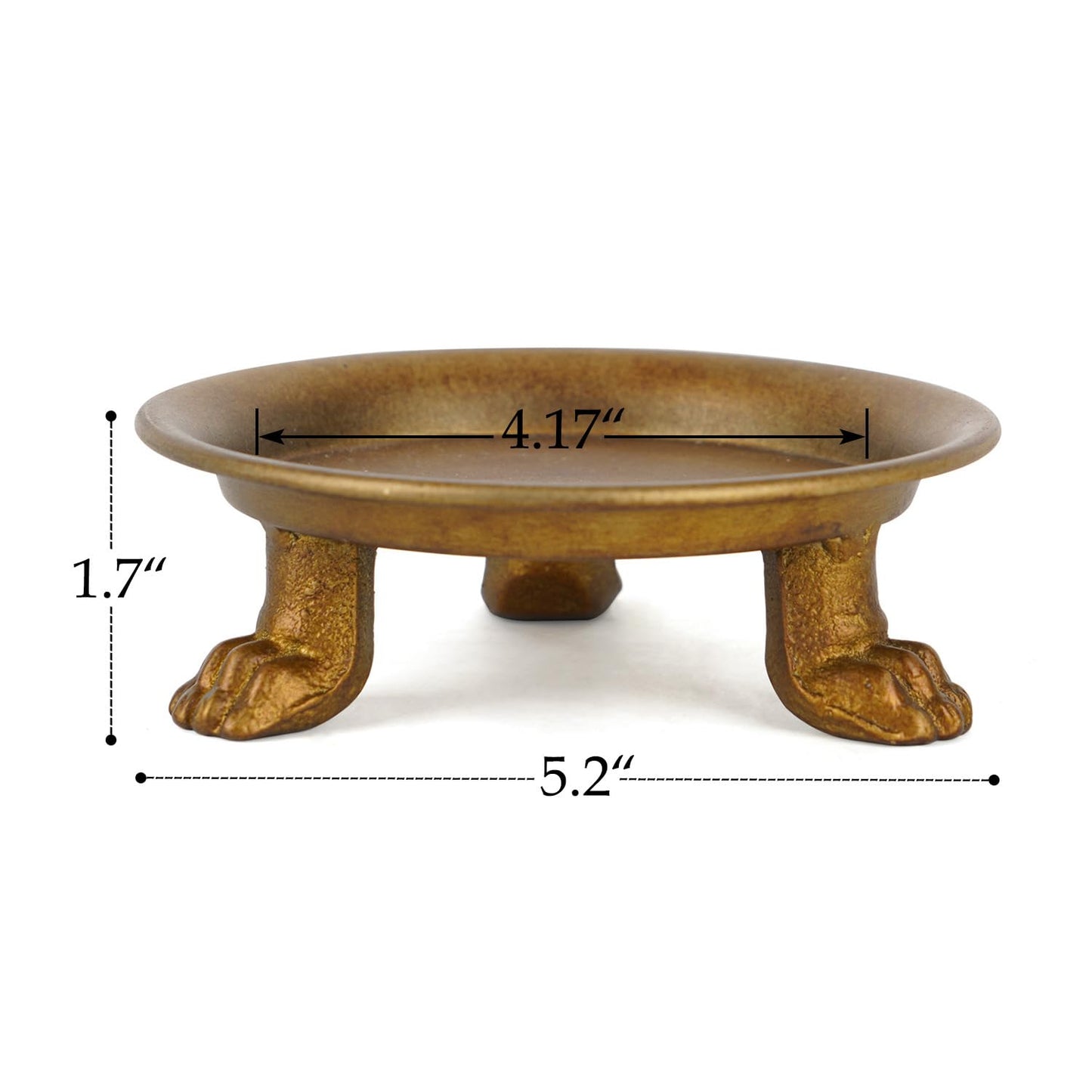 NIKKY HOME Gold Clawfoot Pillar Candle Holders Set of 2, Vintage Iron Tray