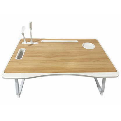 Foldable Laptop Bed Desk with USB Port, Storage Drawer & Cup Holder - Large 23 Inch Portable Lap Tray for Working, Reading, and Writing in Bed