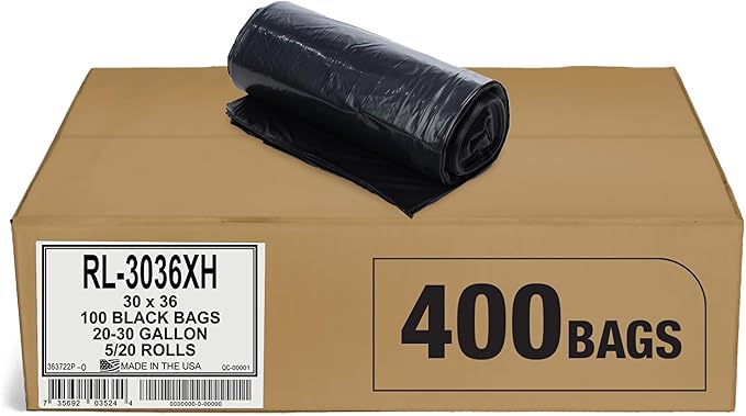 Aluf Plastics - RL-3036XH 20-30 Gallon Trash Can Liners - 30" x 36" - Thick 1.5