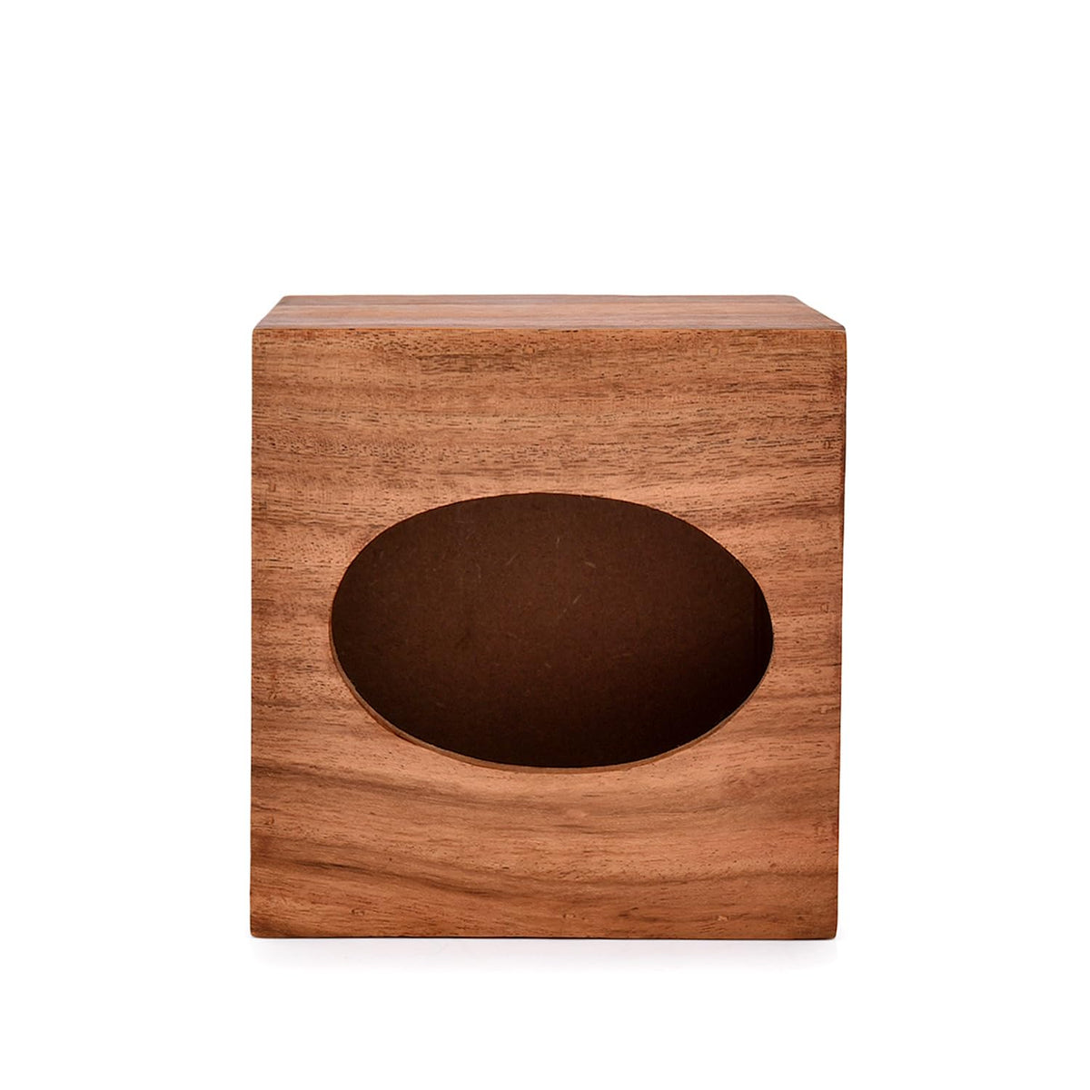 NIRMAN Acacia Wood Square Tissue Box with Slide-Out Bottom for Bathroom, Bedroom, Dinner Table, Office (5.5" x 5.5" x 6")