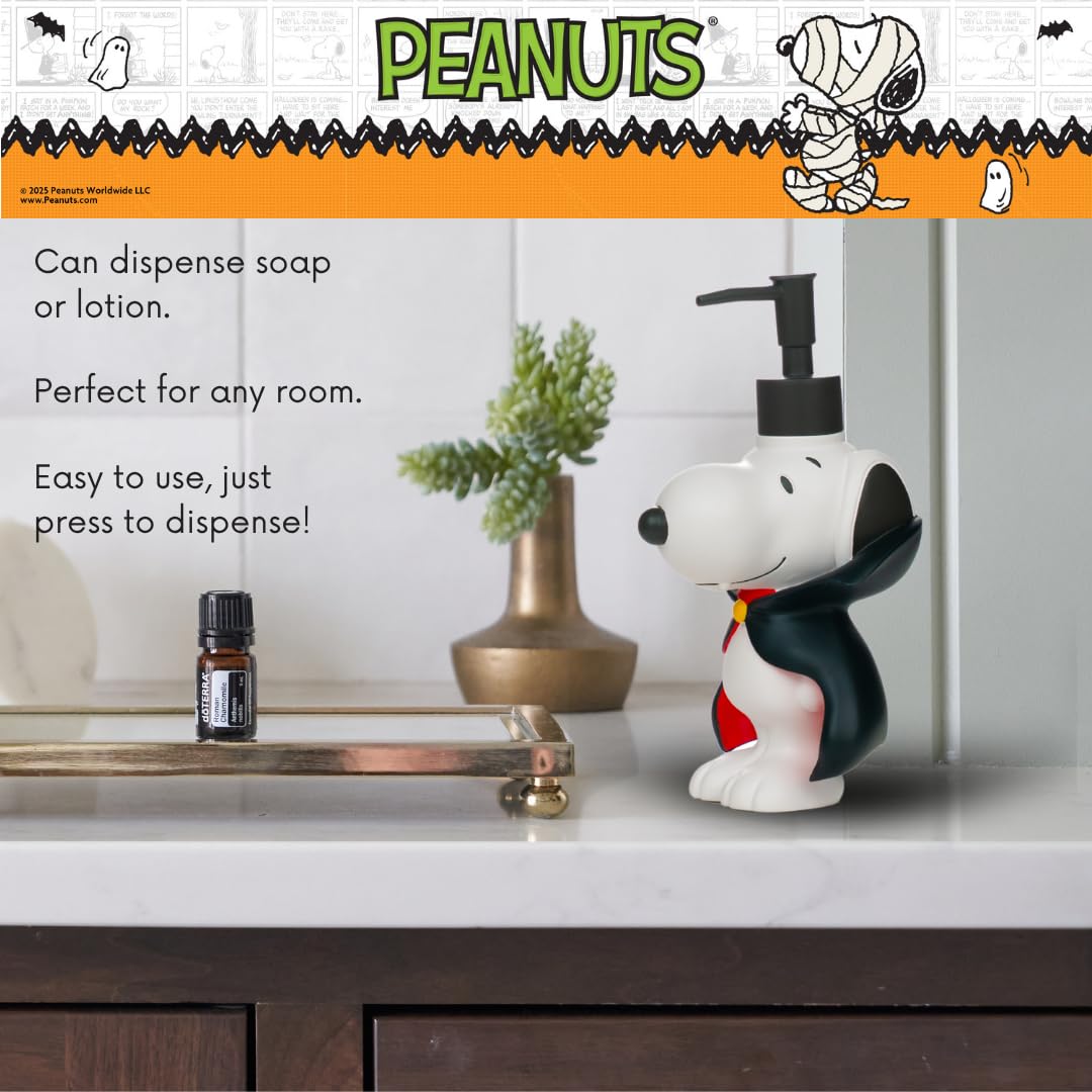 Peanuts Snoopy Vampire Halloween Soap/Lotion/Hand Sanitizer Resin Pump Dispenser, 14.81 Ounces, (Officially Licensed Product) by Franco Collectibles