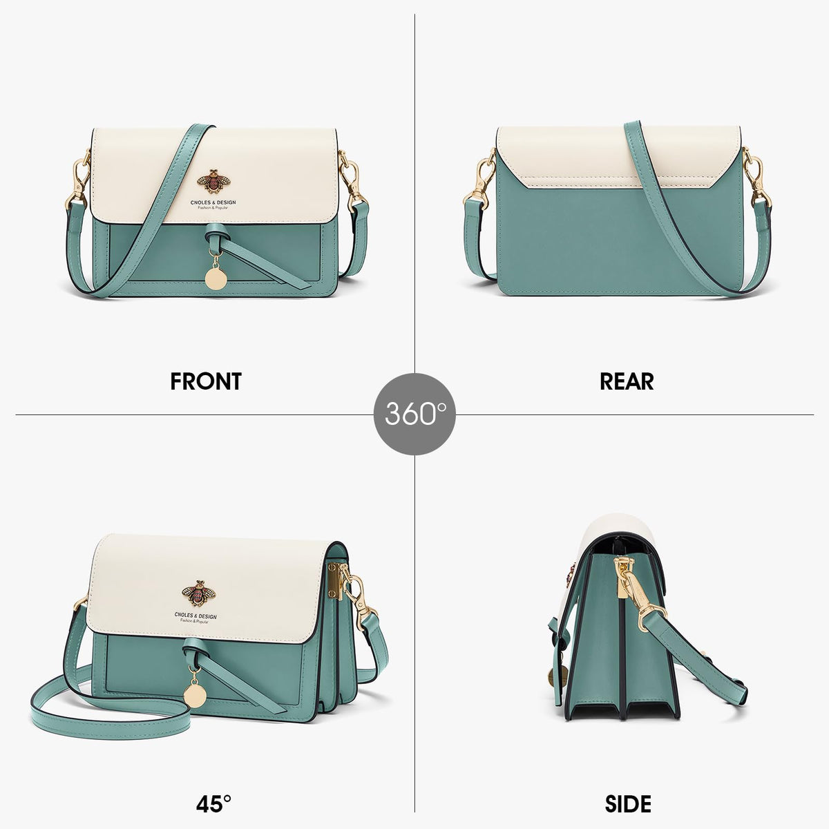 Cnoles Crossbody Bags for Women Leather Small Cell Phone Purses for Lady Mini Travel Purse Shoulder Bag with Adjustable Strap