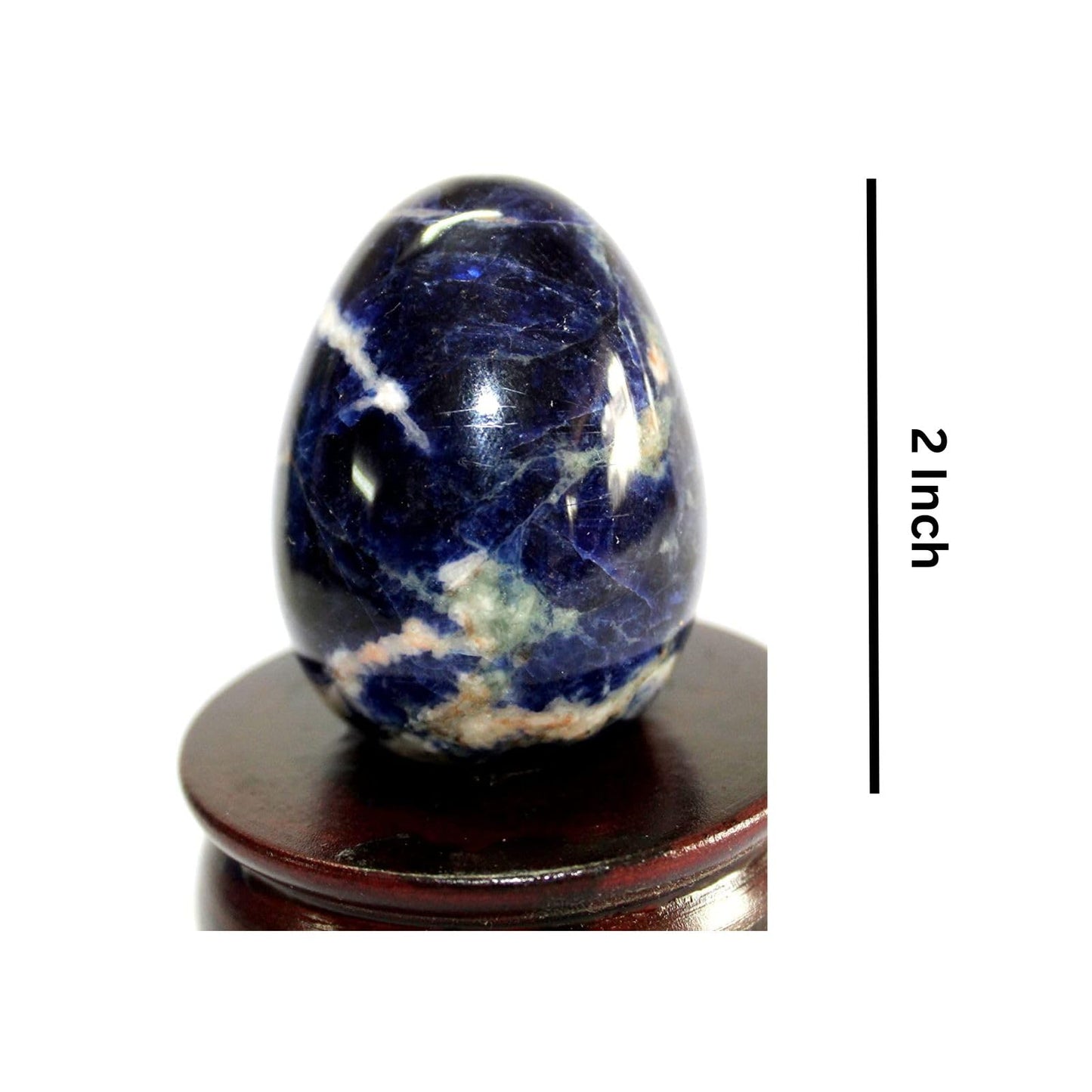 Jet Sodalite Gemstone Egg 2 Inch – Natural Crystal Decorative Stone for Home Décor, Meditation & Collection