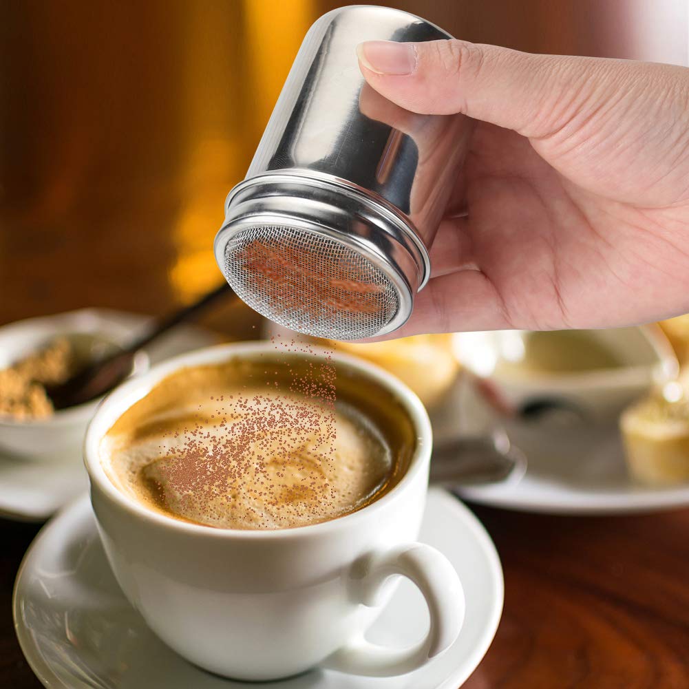 Accmor 7oz Powdered Sugar Shaker Duster Set, Flour Sifter Cinnamon Shaker Stainless Steel Fine Mesh Dredges Shakers for Cinnamon Flour Salt Pepper Baking