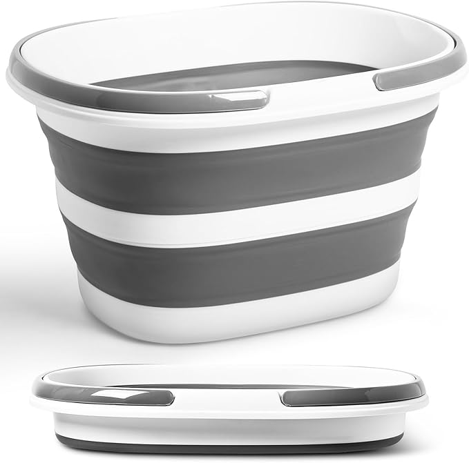 Collapsible Bucket 16L with Handles, Cleaning Mop Bucket Space Saving Foldable