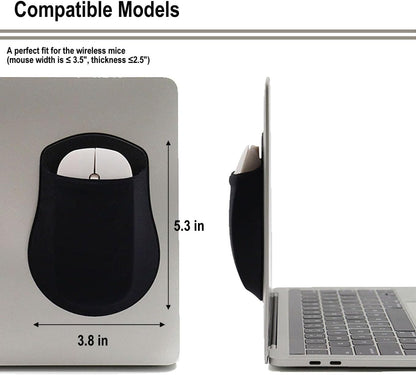 AIQIBAO Reusable Adhesive Universal Stick-On Holder, Travel Pocket Pouch for Laptop, Wireless Mouse Holder (Gray)