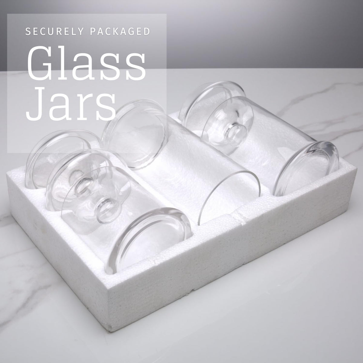 Glass Apothecary Jars with Lids, Set of 3 - Bathroom Storage Organizer for Qtips, Cotton Balls, Bath Salts, Candy, Kitchen & Home Decor (11", 8.5", 7.5" Heights)