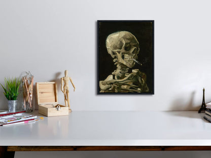 Wieco Art Skull of a Skeleton with Burning Cigarette, 1886 by Vincent Van Gogh Canvas Wall Art for Home Decor and Wall Decor Post-impressionism Canvas Prints Pictures Artwork