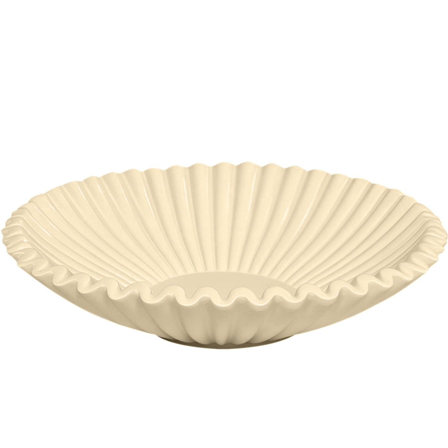OGANGART Brown Decorative Bowls for Home - Stylish Flat Purse Bowls - Round Foyer Key Bowl - Handmade Resin Scalloped Ruffle Bowl for Display Centerpiece
