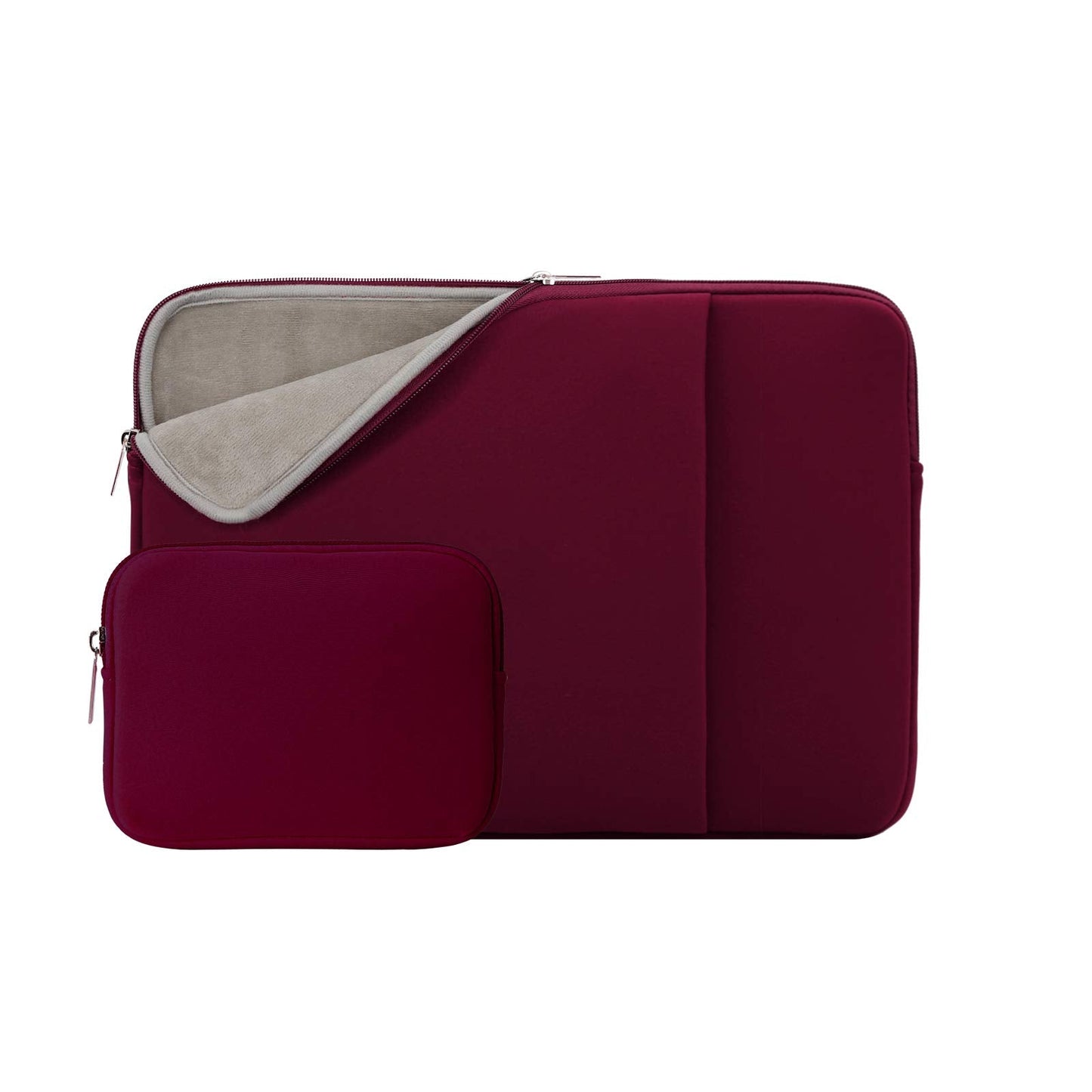 RAINYEAR 14 Inch Laptop Sleeve Compatible with 14" Notebook Computer Chromebook, 15" Macbook Pro M4 M3 M2 Protective Case with Front Pocket & Accessories Pouch(Red,Upgraded Version)