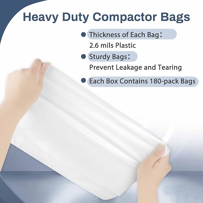 W10165294RB 15-Inch Trash Compactor Bags, Heavy Duty, Fits 15-inch Rectangular