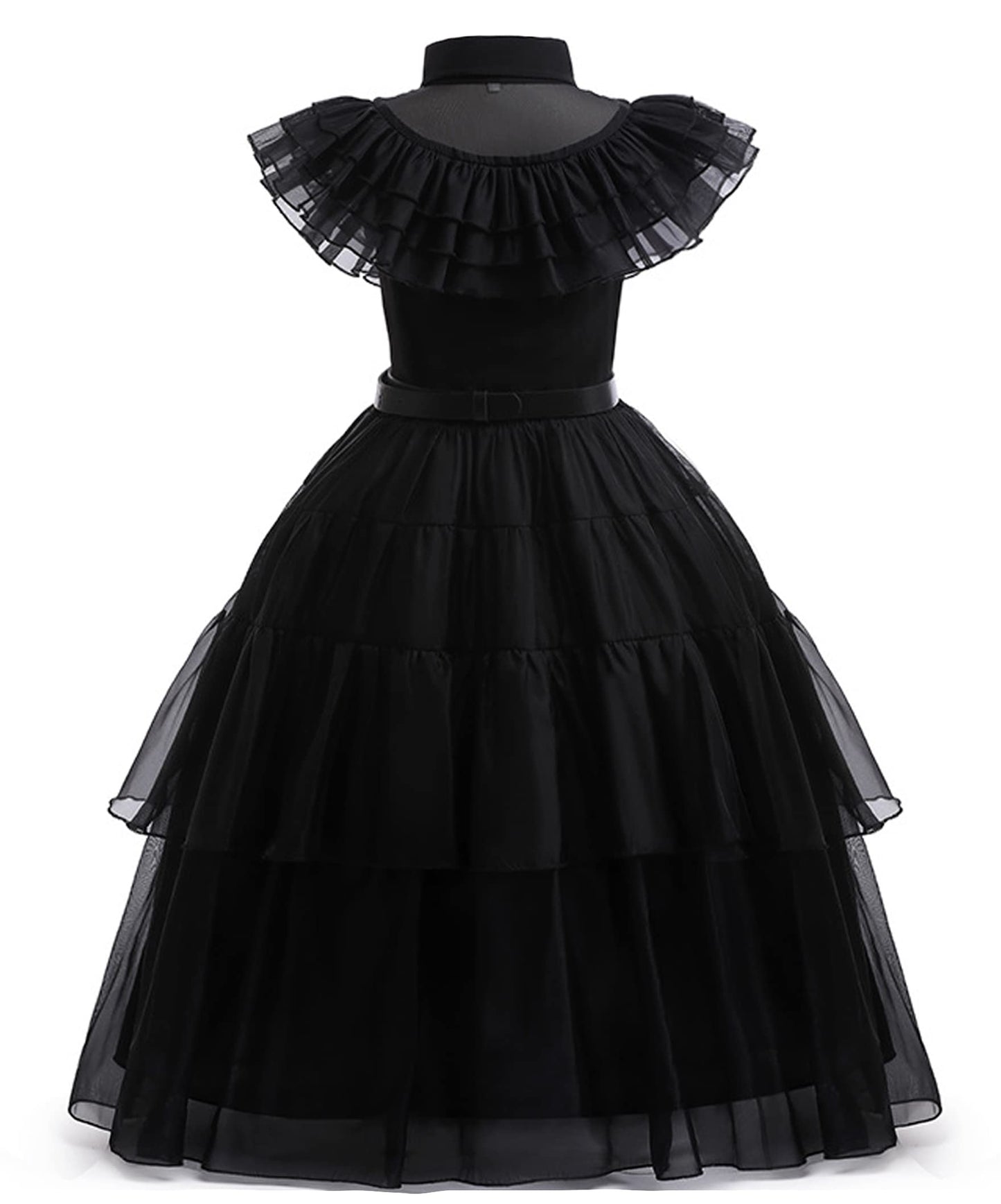 Gunaniti Black Dress Up Costume for Girls Birthday Party Halloween Cosplay Outfit with Accessories 3-12Y (11-12 Years, Black)