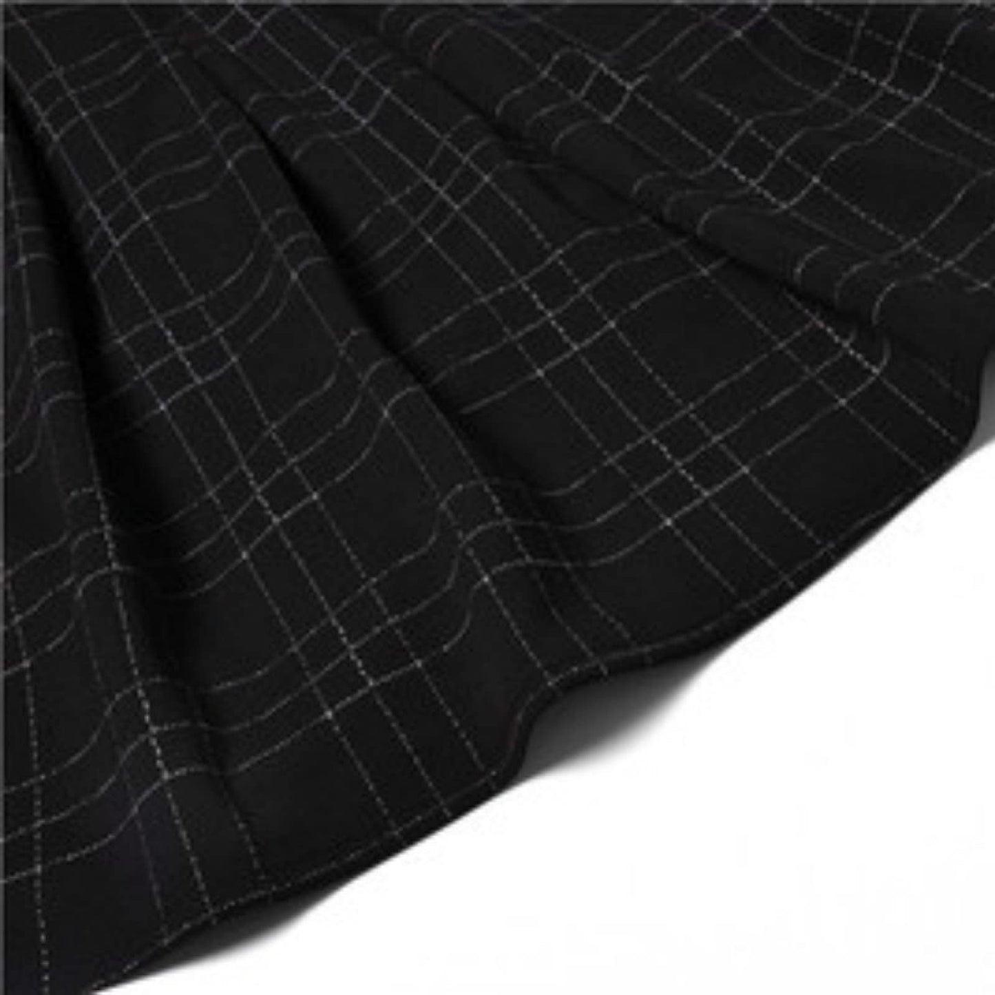 Goth Long Sleeve Dress Gothic Harajuku Vintage Plaid Wrap Balck Mini Dress Retro Pleated Punk Long Sleeve Dark Emo(Gray Grid,L)