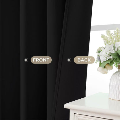 Joydeco Blackout Curtains for Bedroom,Black Out Curtains 84 Inch Long,Black Curtains with Grommets,Noise Reducing Energy Saving Wrinkle-Free Drapes for Living Room,Halloween Window Treatments 2 Panels