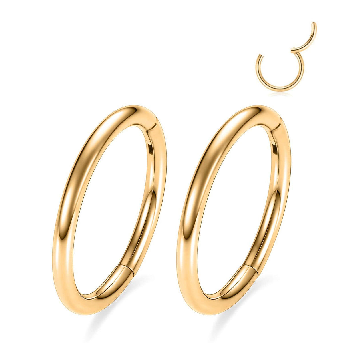 GAGABODY Septum Ring 20g 6mm Nose Hoop Cartilage Earring Hoop Gold Nose Rings 20 Gauge Helix Earring Septum Ring Daith Tragus Earrings Surgical Steel