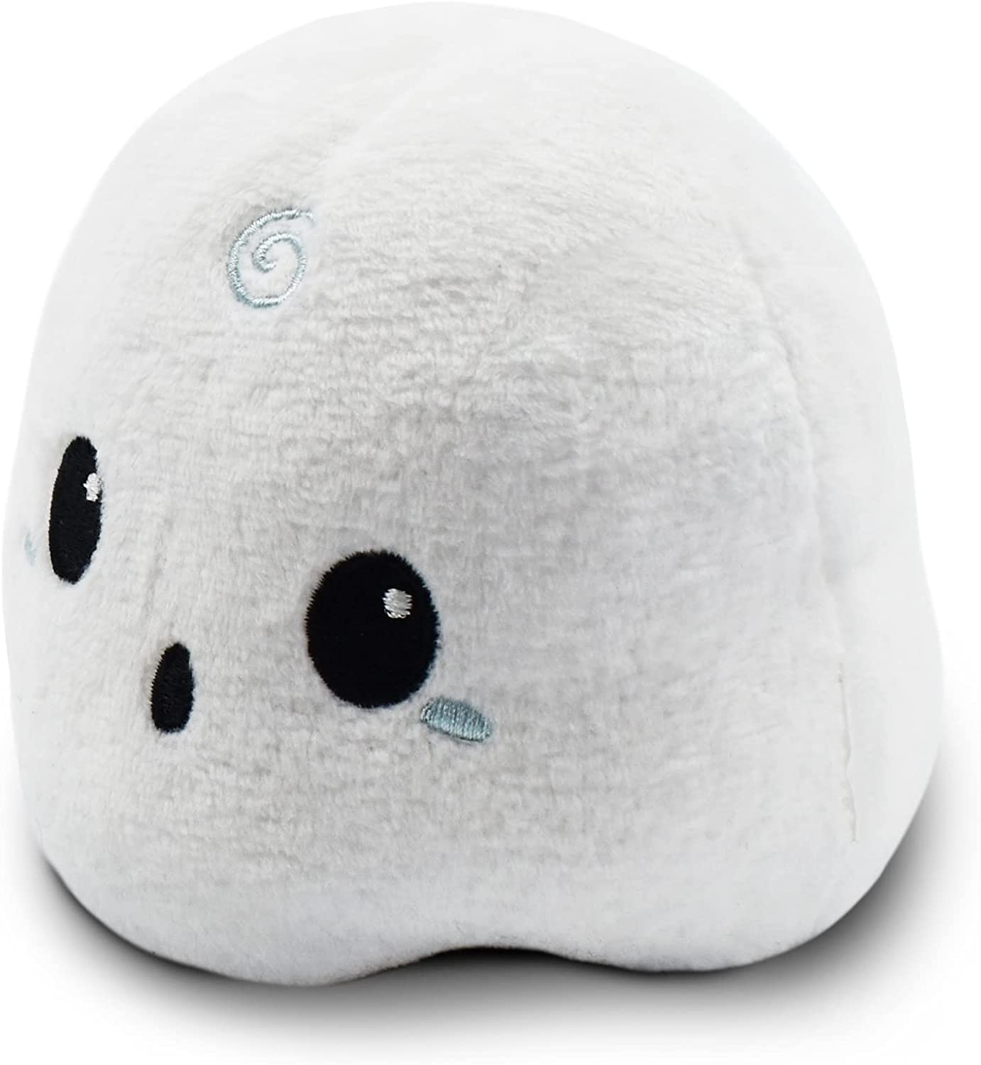 TeeTurtle - The Original Reversible Ghost Plushie - White + Black - Cute Sensory Fidget Stuffed Animals That Show Your Mood - Perfect for Halloween!
