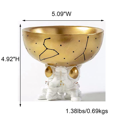 BUTILIVEEN Astronaut Decorative Bowl for Sundries, Spaceman Candy Bowl, Key Holder and Jewelry Storage Box, Astronaut Decor, Gifts for Spaceman Lover, Resin, 5.09" W