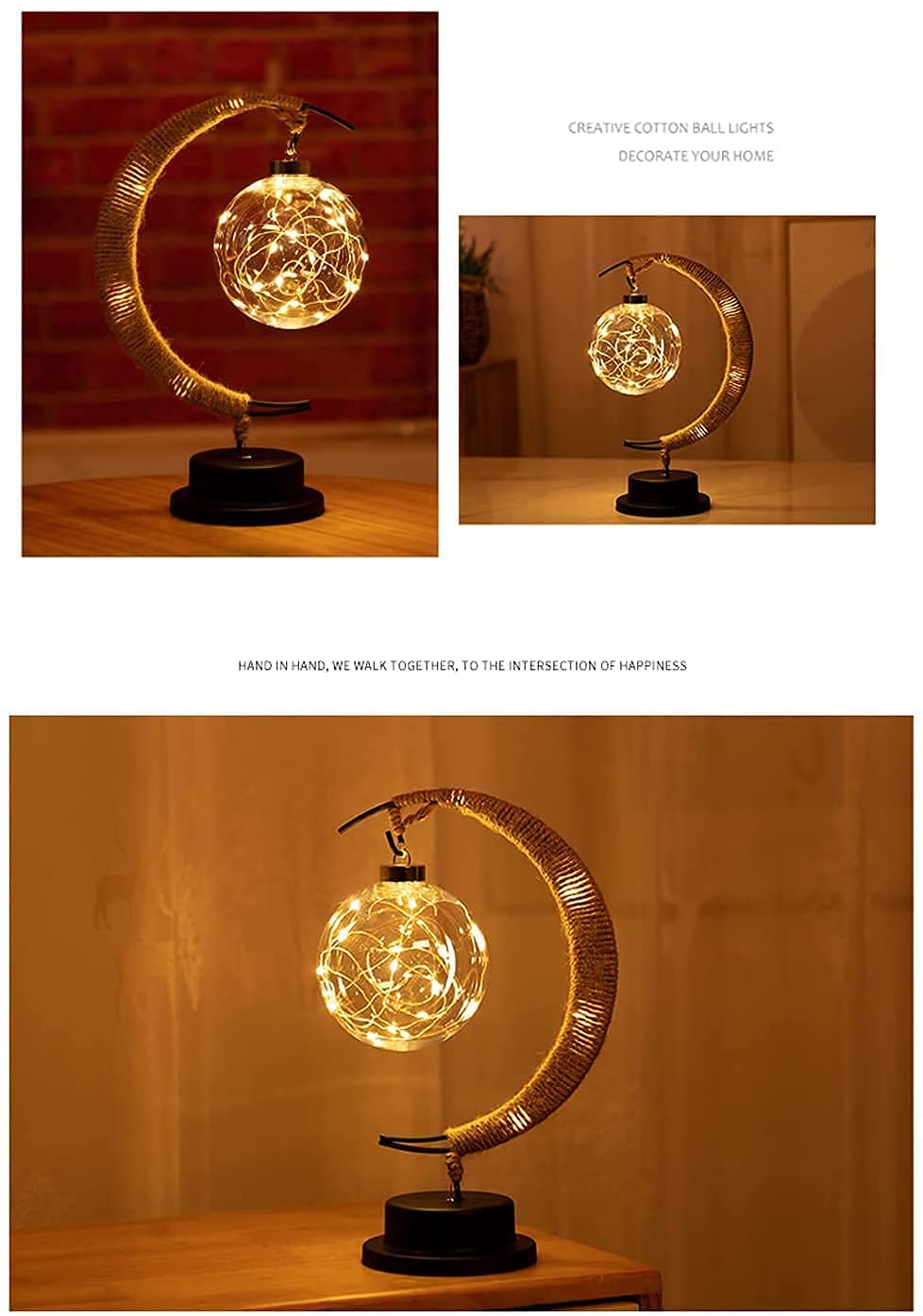 Nusogon Moon Lamp, LED Night Light for Bedroom, Crescent Moon Shape with USB Powered, Tabletop Ambient Light for Home Decor, Nursery, Kids Room | Romantic Gift, Birthday, Christmas Decoration