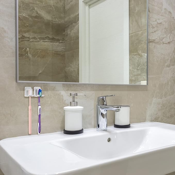 4 PCS Toothbrush Holder Wall Mounted