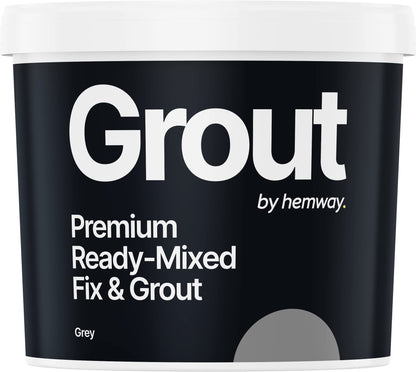 Hemway - Premium Ready-Mixed Grout & Fix Adhesive 4.5 Kg / 2.5 L - Grey | Fast-Drying & Water-Resistant Floor, Wall & Tile Grouting