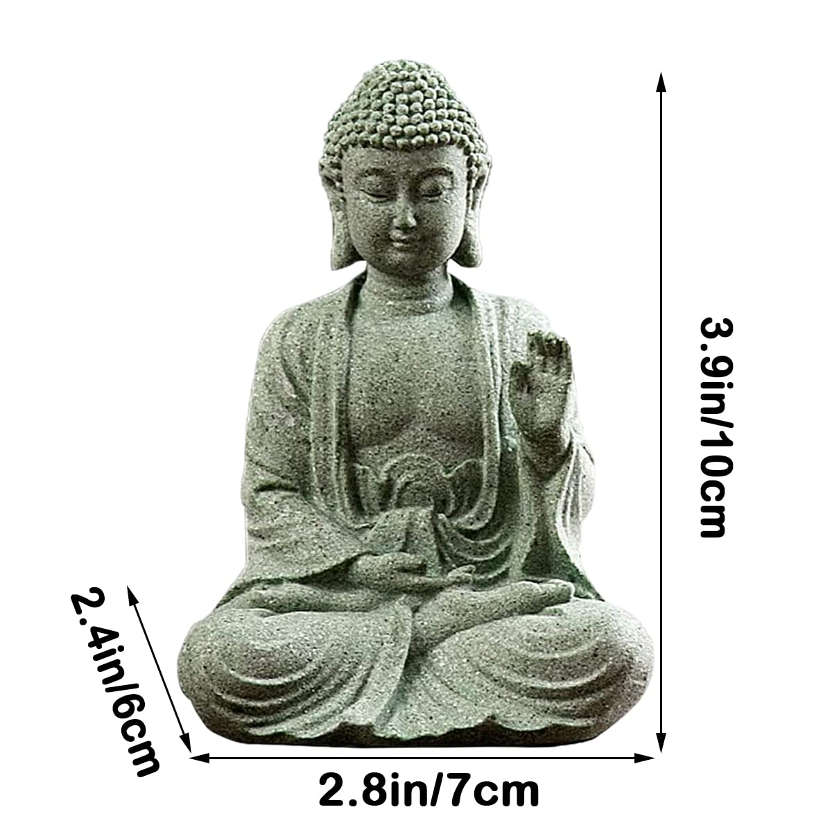 livelyfish Meditating Buddha Statue Natural Sandstone Buda Sculptures for Fish Tank Aquarium Decorations Home Zen Garden Bonsai Ornament Decor, Gifts (Fearless-Small)