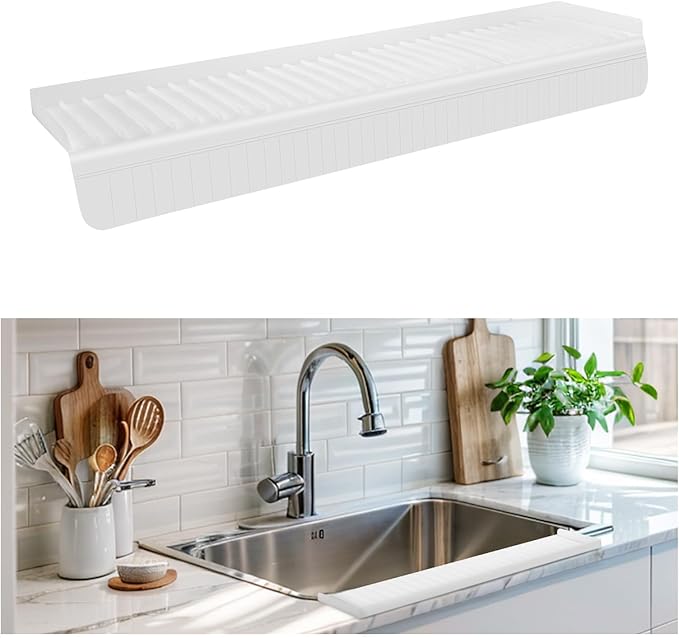 Sink Edge Protector with Suction Cup, Silicone Sink Splash Guard
