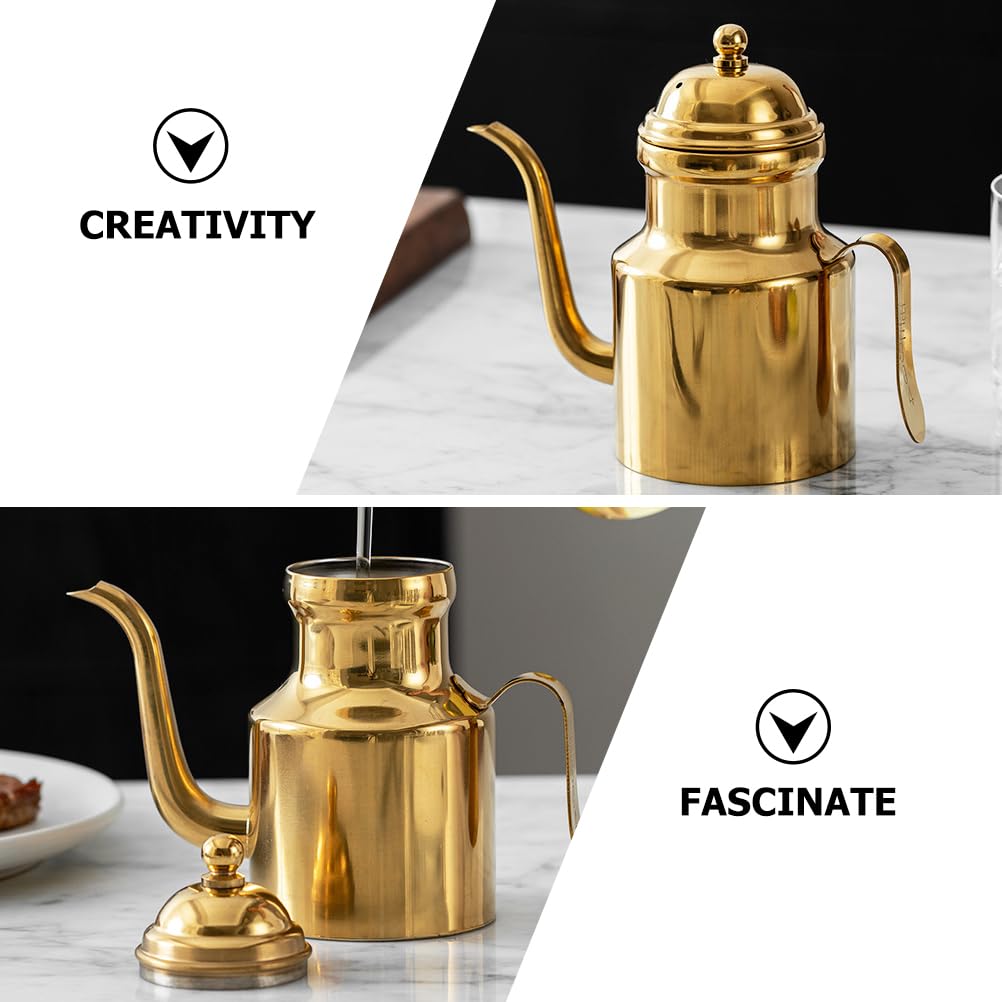 CARMELIT Stainless Steel Oil Bottle, 18oz Olive Oil Dispenser with Drip Free Spout, Kitchen Sauce Container (500 ml)