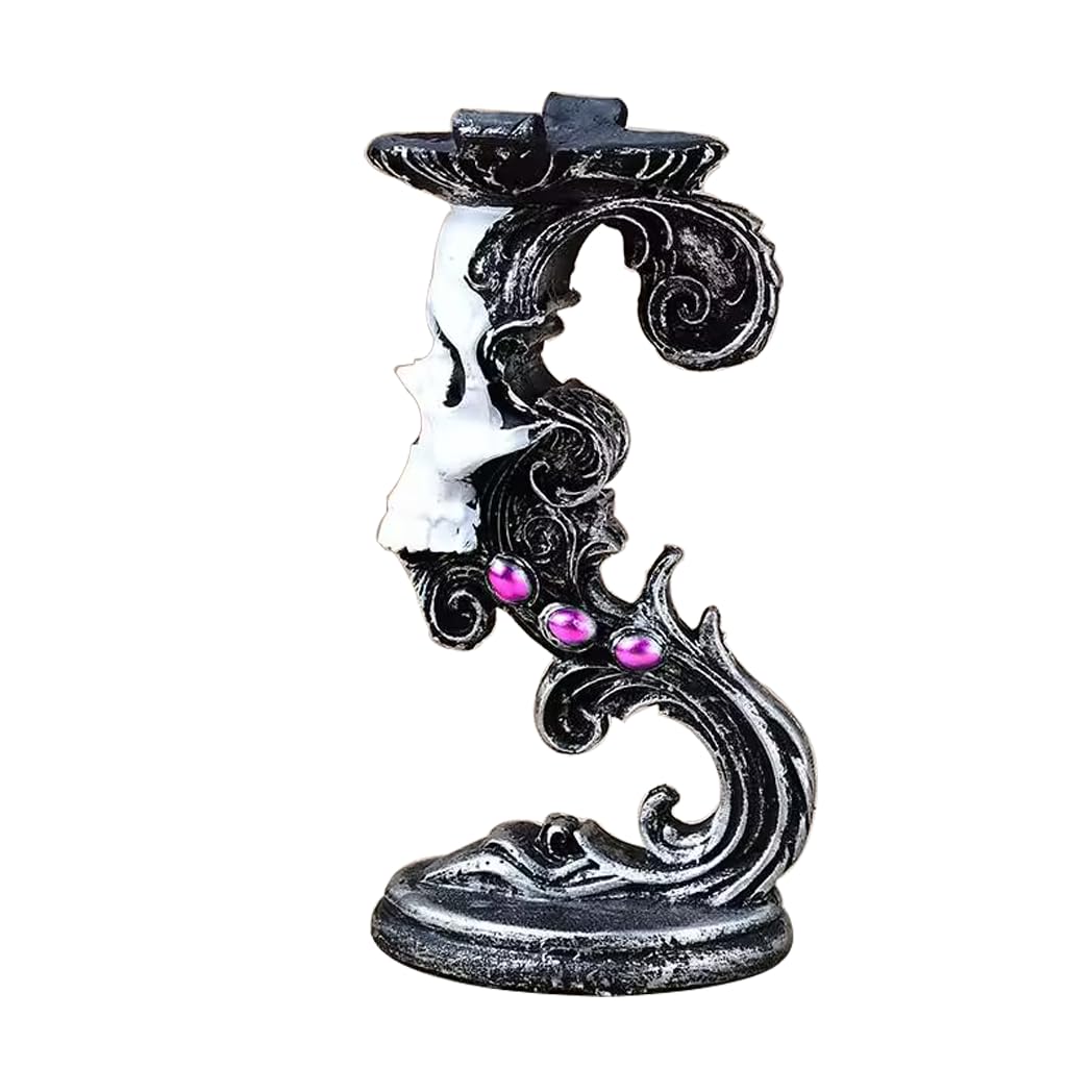 Fengtaike Crystal Ball Sphere Display Stand Skull Shaped - Sphere Stand for Crystal Ball Base Holder, Resin Figurine Display Statue Home Ornament