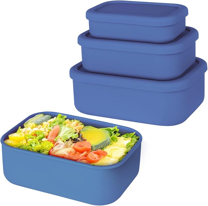 Silicone Food Storage Containers, Hard-Shell Silicone, Dishwasher and Freezer