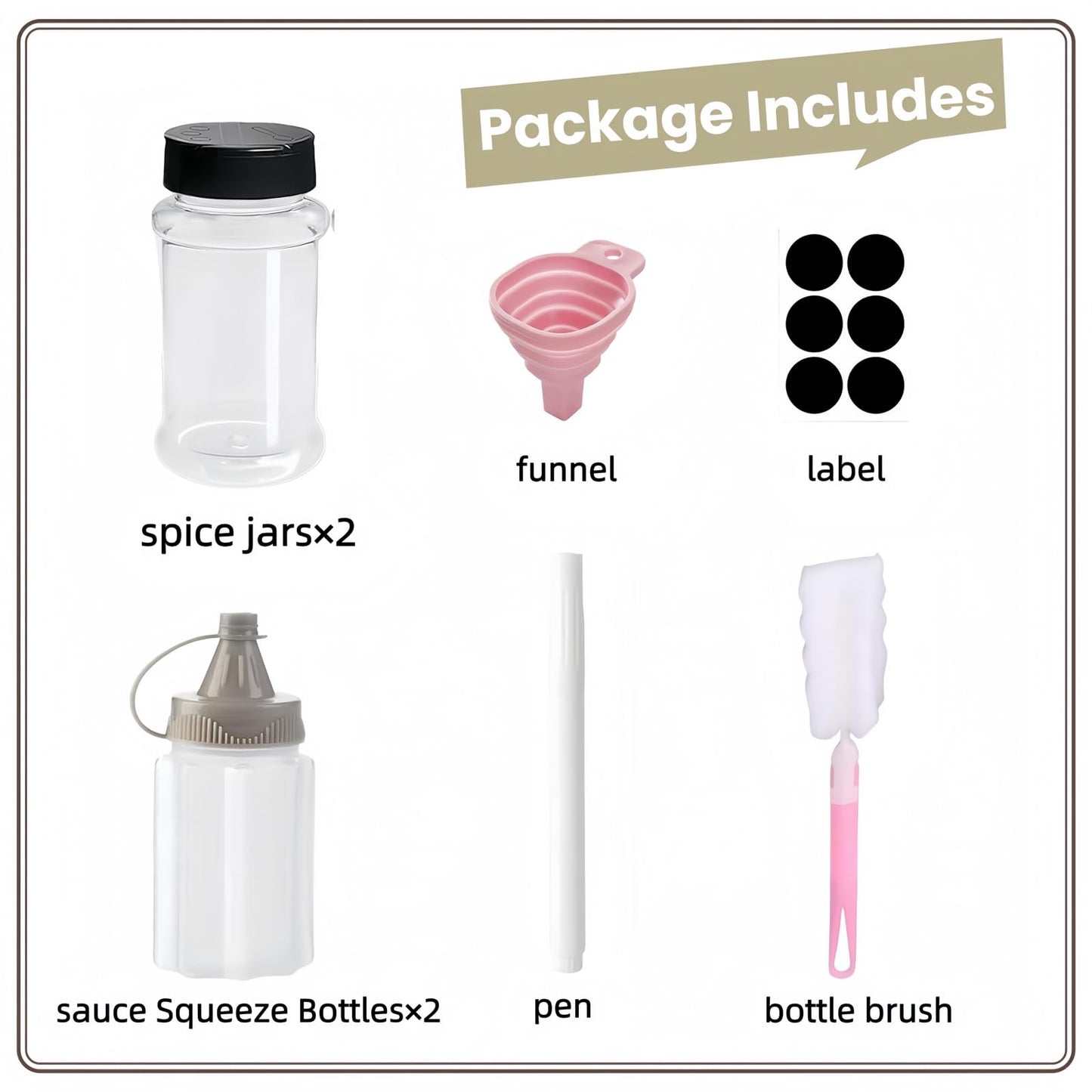 Portable Seasoning Bottle Set, Mini Plastic Spice Jar And Mini Plastic Jam Squeeze Bottle Set Suitable For Outdoor Barbecue, Camping, Kitchen Filling With Salt, Pepper, Jam And Various Seasonings