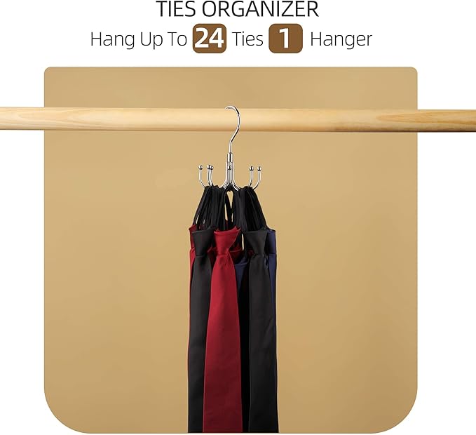 ZEDODIER Belt Hanger, 2 Pack Rotatable Belt Rack Closet Accessories Organizer