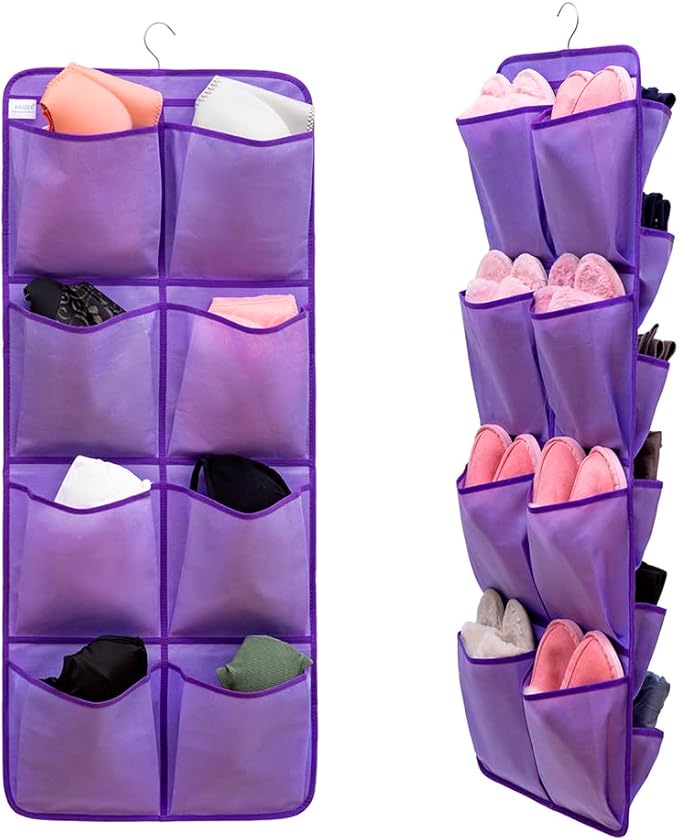 Dual Sided Hanging Closet Organizer Shoe Rack Holder