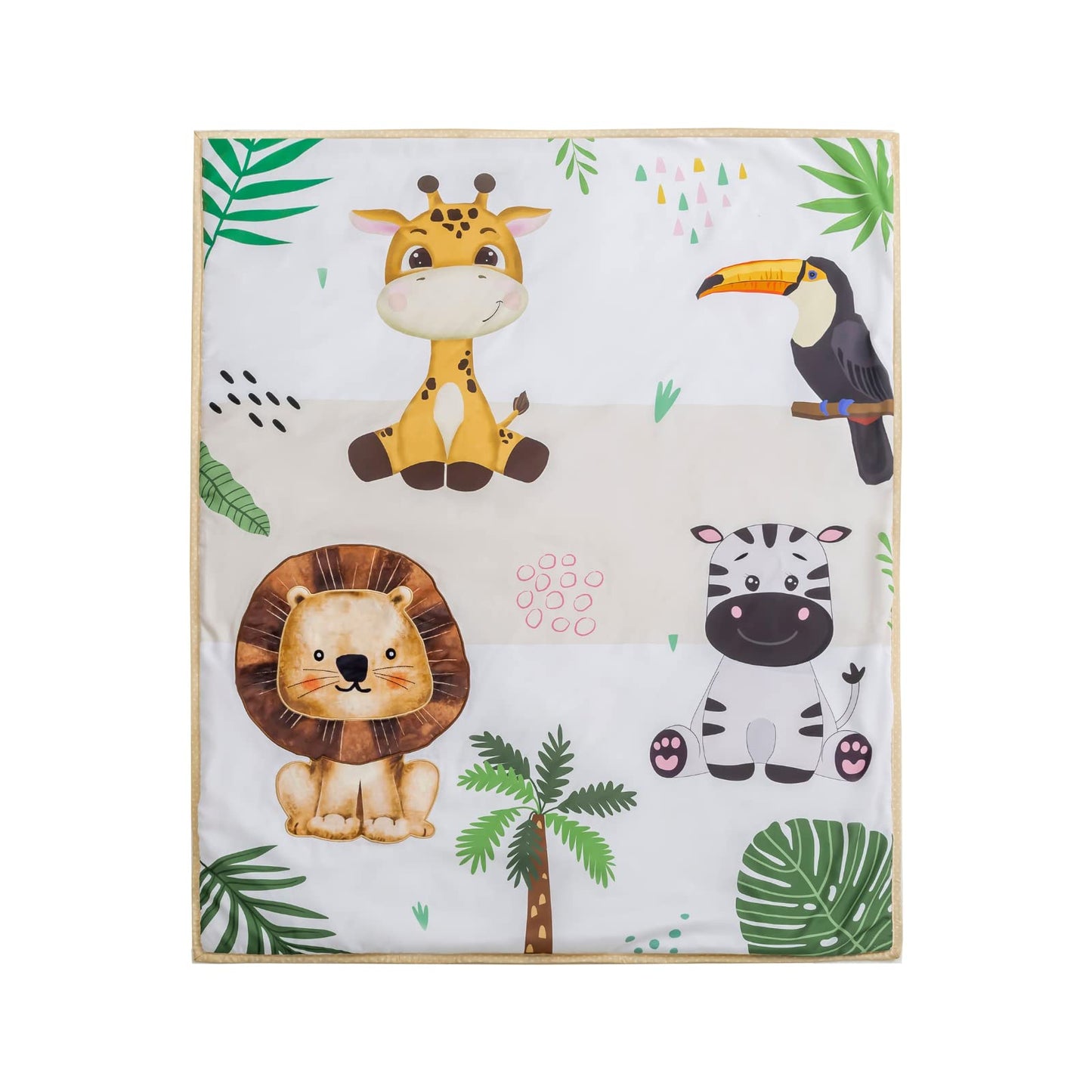 Cokouchyi Safari Animal Crib Bedding Set for Baby Boys Girls, 3-Piece Baby Crib Bedding Set, Standard Size Crib Set Including Crib Skirt, Sheet & Comforter