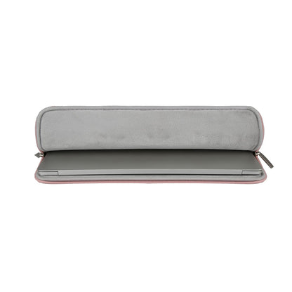 RAINYEAR 13 Inch Laptop Sleeve Soft PU Leather Case Water Resistant Padded Zipper Protective Carrying Bag Compatible with 13.3" Notebook Computer Chromebook Ultrabook(Pink)