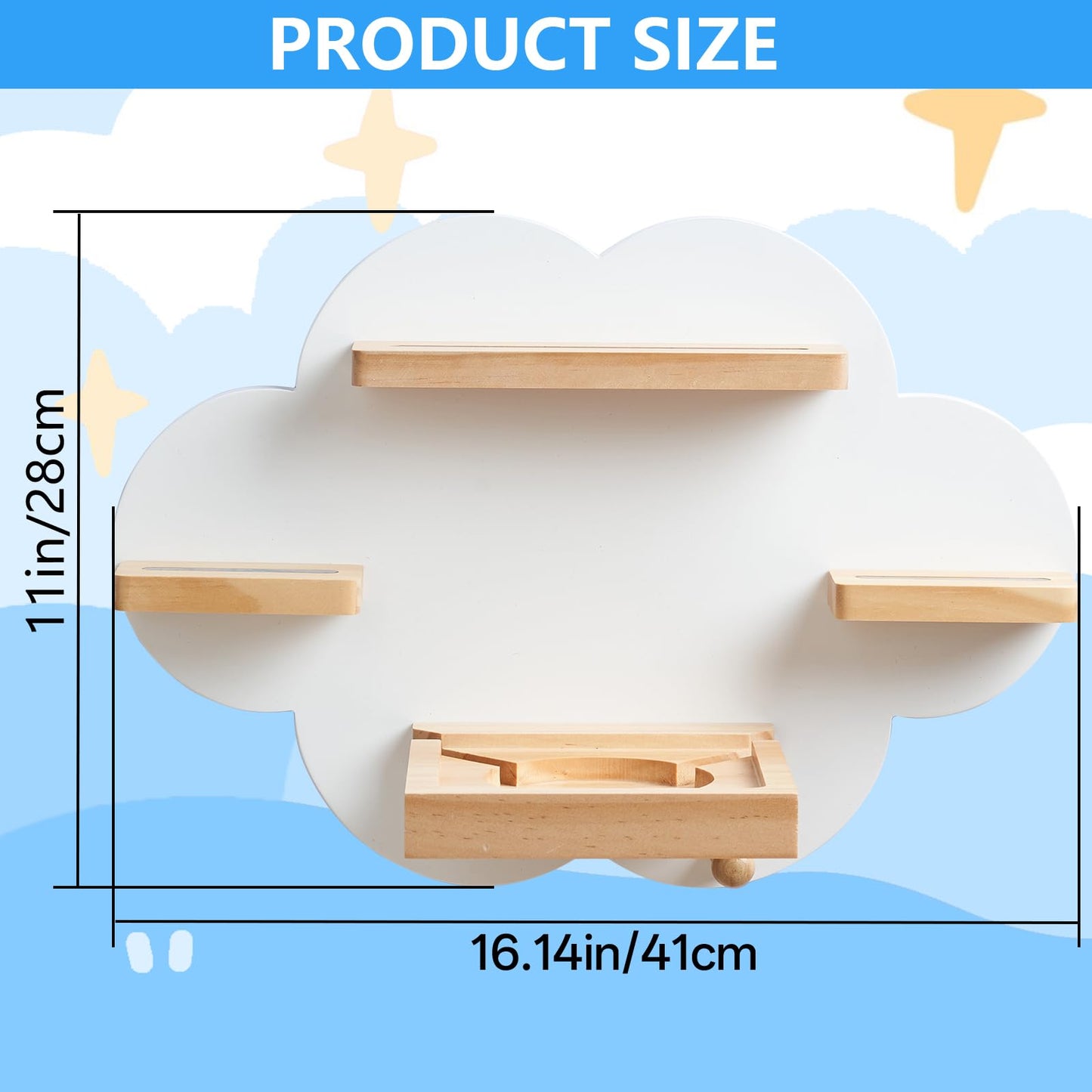 Cloud Toines Shelf, for TonieBox 1 and Toniebox 2 Tonies Wall Shelf Tonies Storage for 12-20 Toine Figures Characters Magnetic Shelf for Tonies Toniebox, Charging Station, Kids Play Room(White)