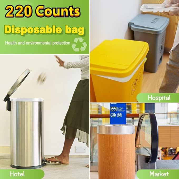 SWIHELP Medium Garbage Bags 8 Gallon /30 Liter Trash Bags Wastebasket Bin