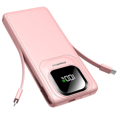 Portable Charger with Built-in Cables,22.5W Super Fast Charging Power Bank Slim Phone Charger,10000mAh Travel Battery Pack Battery Bank with Smart LED Display for iPhone, Android & USB-C Devices