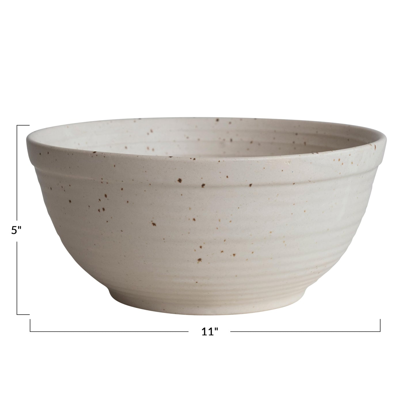 Farmhouse Stoneware Bowl, White Speckled Glaze