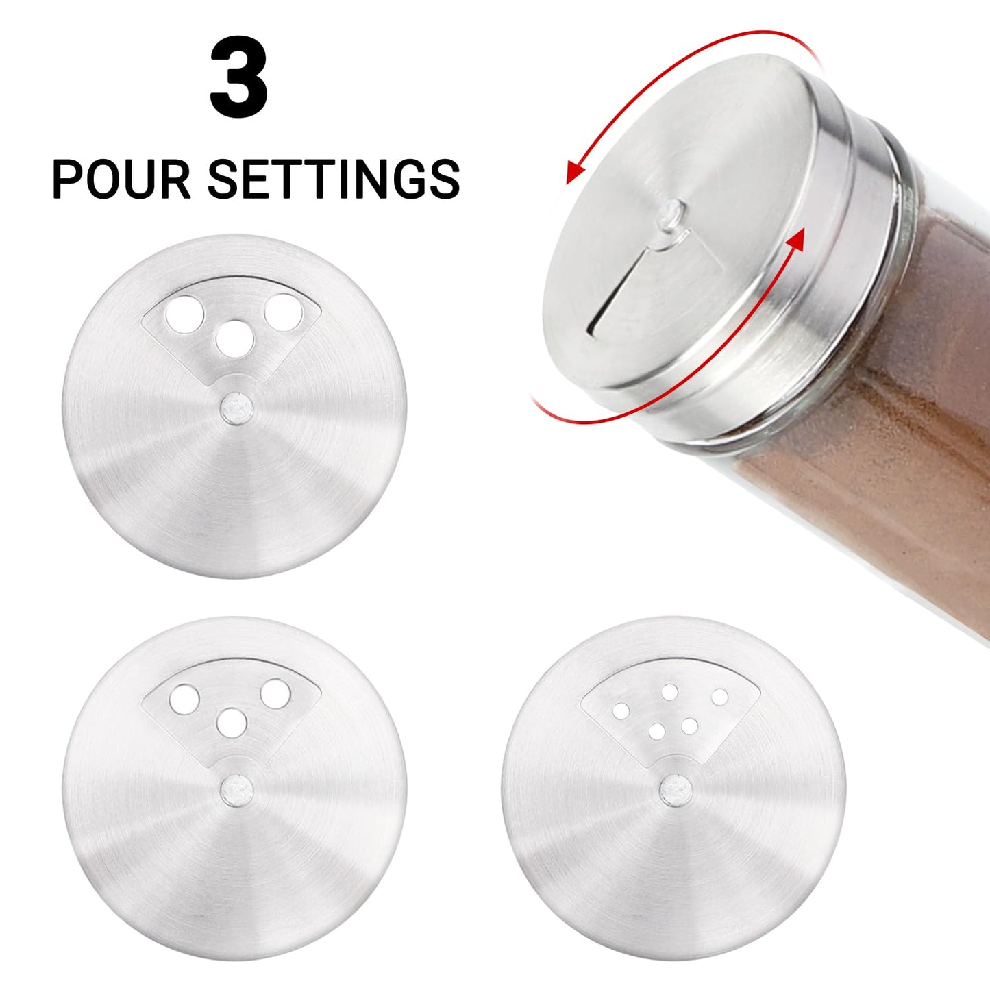 Segarty Spice Jars with Label Set - 6 Pack 4oz Glass Spice Jars with Shaker Lids, 272 Pcs Blank Chalkboard Label Stickers with 1 Marker, Seasoning Organizor Kit