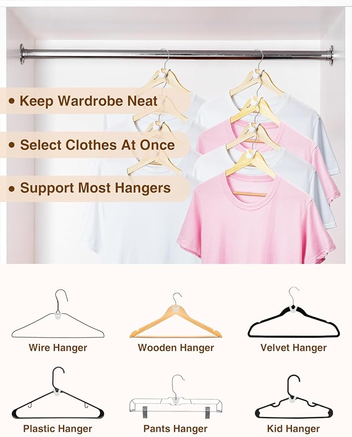 Smartor Clothes Hanger Connector Hooks 120 Pack, Closet Storage and