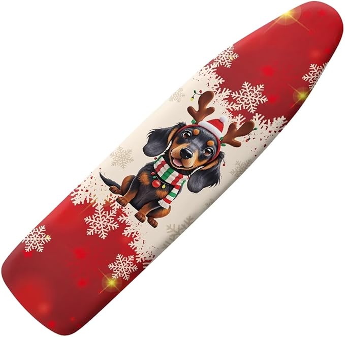 Christmas Theme Household Iron Board Covers Dachshund Snowflake Print Ironing