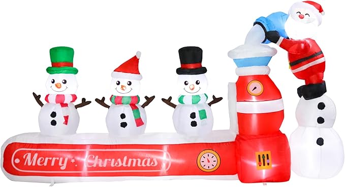 Vigdur 7FT Snowman Christmas Decoration – Snowman Maker Christmas Blow Up with Built-in LED Lights, Outdoor Christmas Inflatable for Yard, Lawn, Garden, Holiday Party & Home Décor