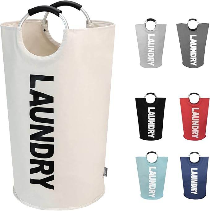 DOKEHOM 90L Large Laundry Basket, Collapsible Laundry Bag, Freestanding Tall