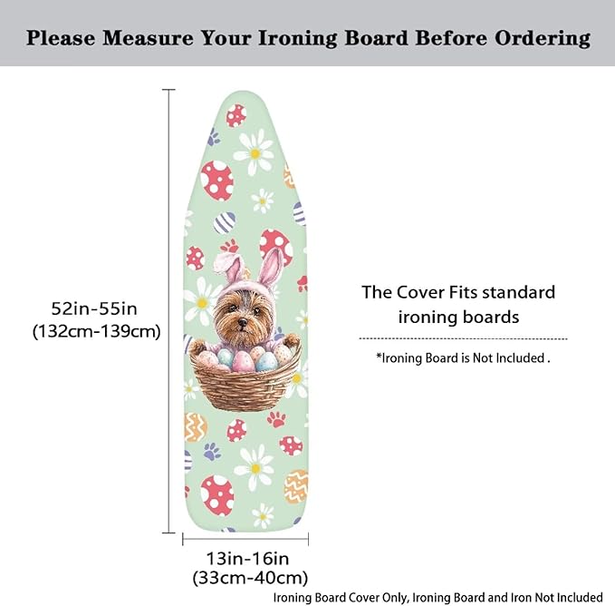 Easter Egg Dog Ironing Board Cover Large Christmas Pattern Extra Wide Table Top