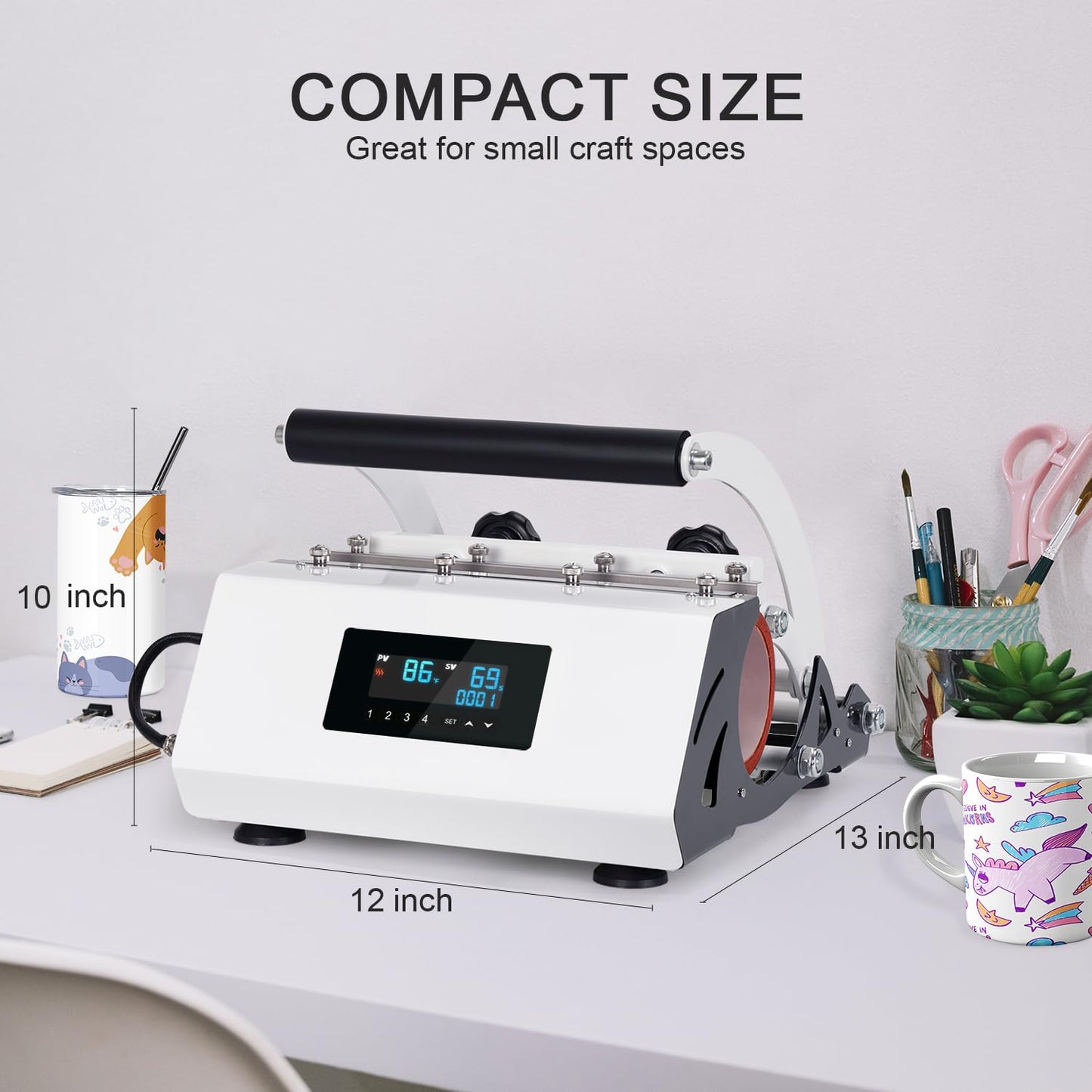 YAHOPE Tumbler Heat Press Machine Sublimation for 11-30oz Mug Tumbler Cup with Sublimation Paper Heat Tape and Glove - Green